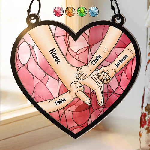 Together in Love - Personalized Window Hanging Suncatcher Ornament for Mom & Grandma Suncatcher Ornament PopCulturePrints