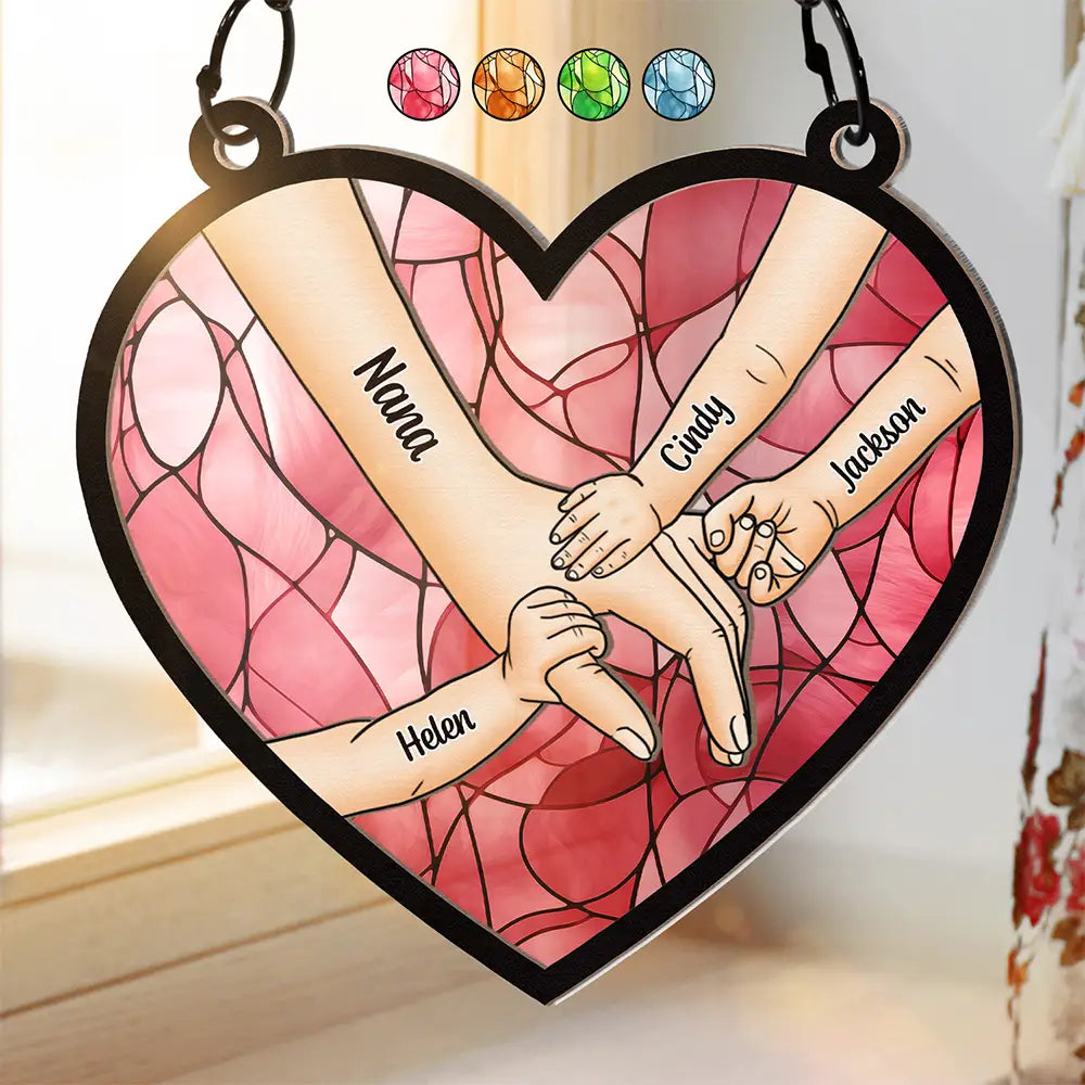 Together in Love - Personalized Window Hanging Suncatcher Ornament for Mom & Grandma Suncatcher Ornament PopCulturePrints