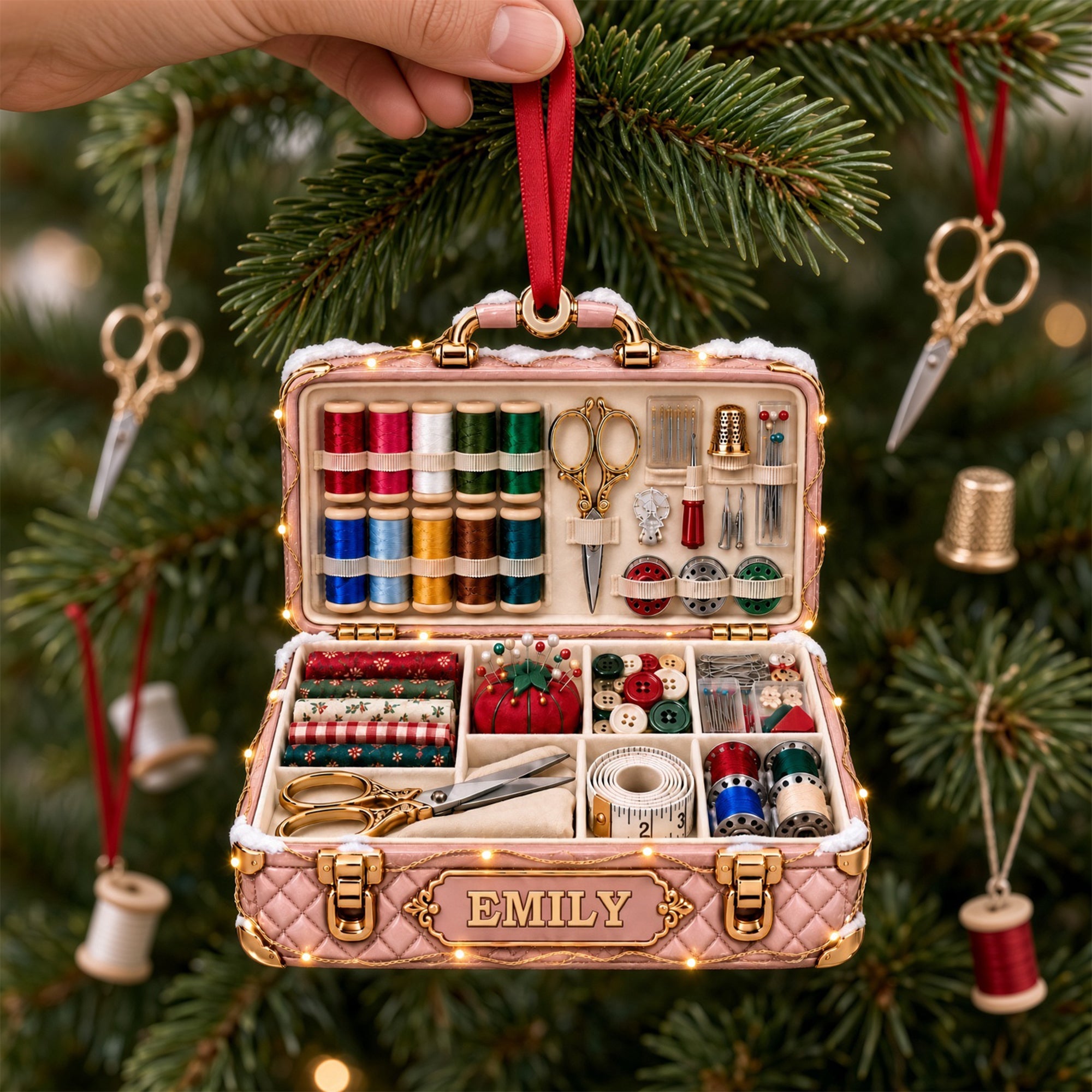 Sewing Christmas Ornament - Personalized Gifts For Sewing Lovers 10ttlu081026 Ornament PopCulturePrints