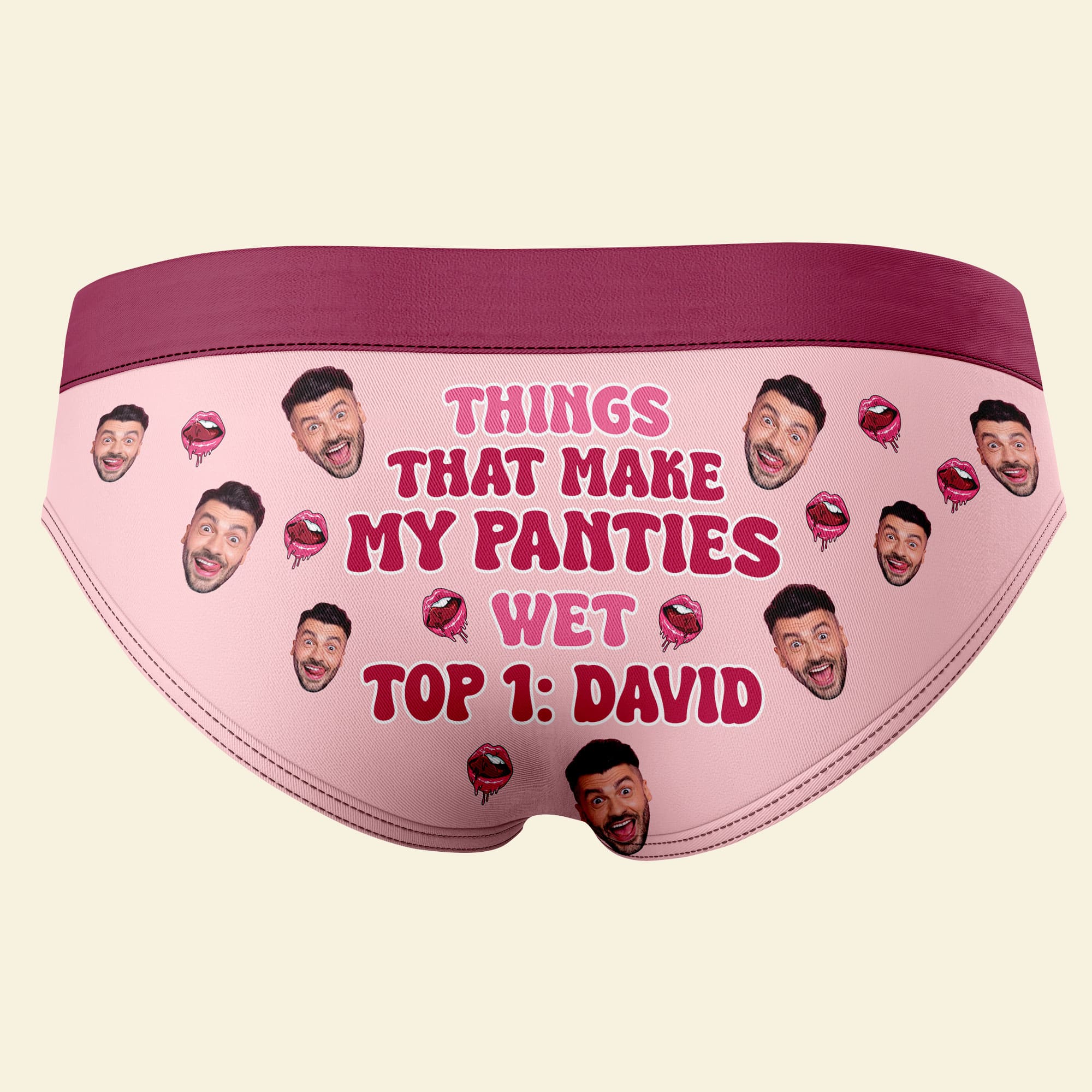 Personalized Fun Briefs for Couples - 'Things That Make My Panties Wet' Boxer Briefs PopCulturePrints