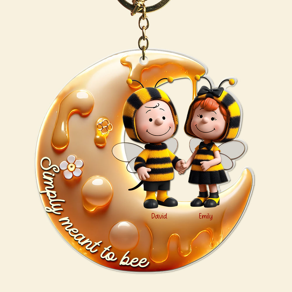 Personalized Bee Couple Keychain - Simply Meant To Bee Keychains PopCulturePrints