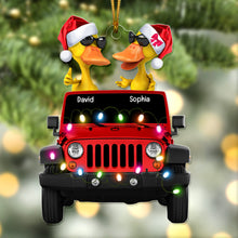 Load image into Gallery viewer, Personalized Christmas Duck Ornament for Off-road Car Lovers, Family and Couples
