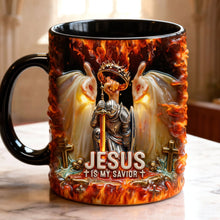 Load image into Gallery viewer, Kneel Templar Knight Warrior &amp; Jesus Savior Accent Mug - Personalized Gifts for Christians
