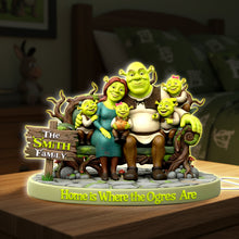 Load image into Gallery viewer, Home is Where the Ogres Are - Swamp Creature Family Light Box Light Box PopCulturePrints

