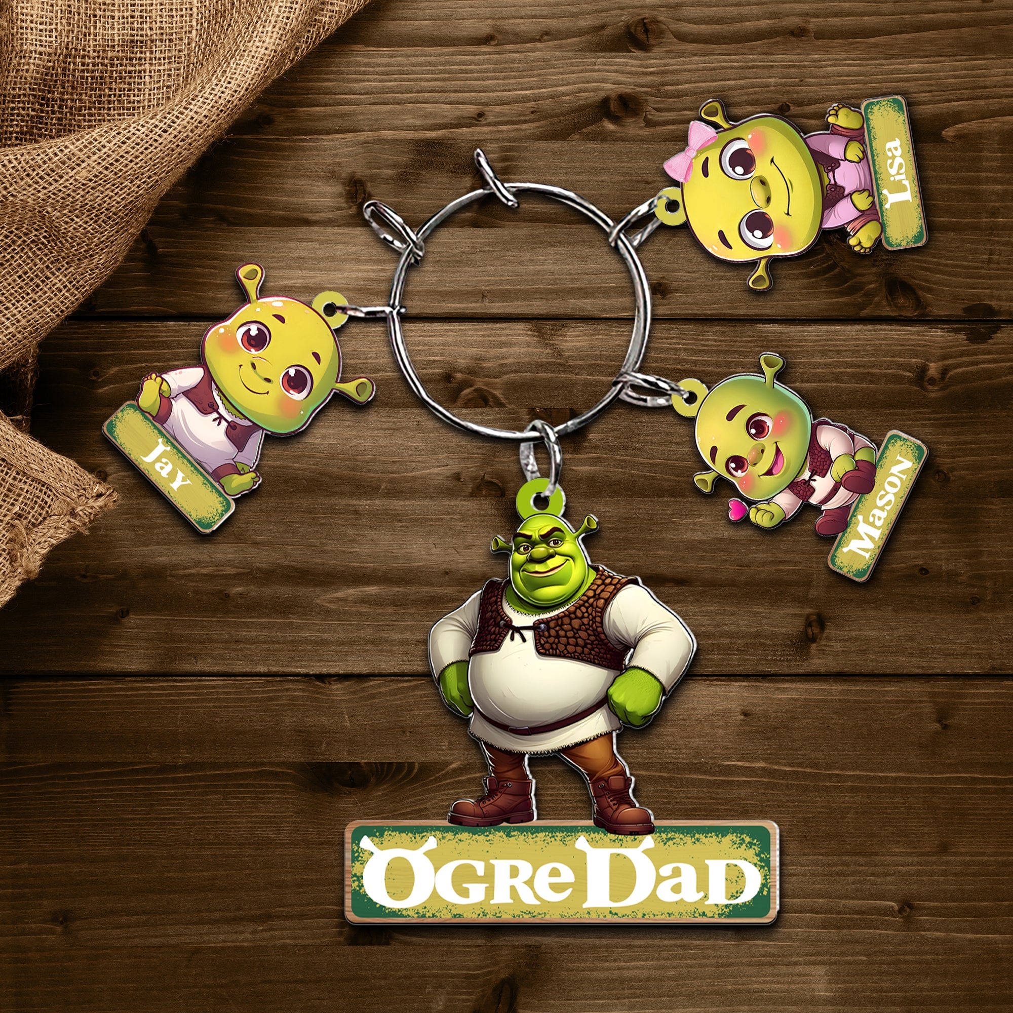 Personalized Ogre Dad Keychain - Father’s Day Gift Keychains PopCulturePrints