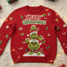 Load image into Gallery viewer, Merry Grinchmas Family Sweater - Personalized Ugly Christmas Sweater for Family and Friends AOP Products PopCulturePrints
