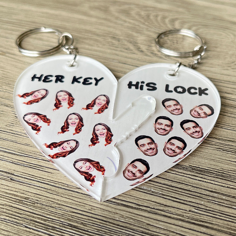 Personalized Couple Keychains – Her Key & His Lock Keychains PopCulturePrints