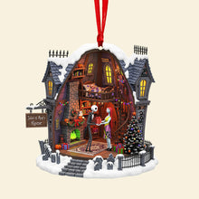 Load image into Gallery viewer, Spooky Love Christmas Ornament – Customizable Gift for Couples Ornament PopCulturePrints
