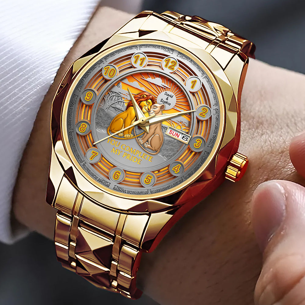 You Complete My Pride - Personalized Men's Stainless Steel Watch Men's Watch PopCulturePrints