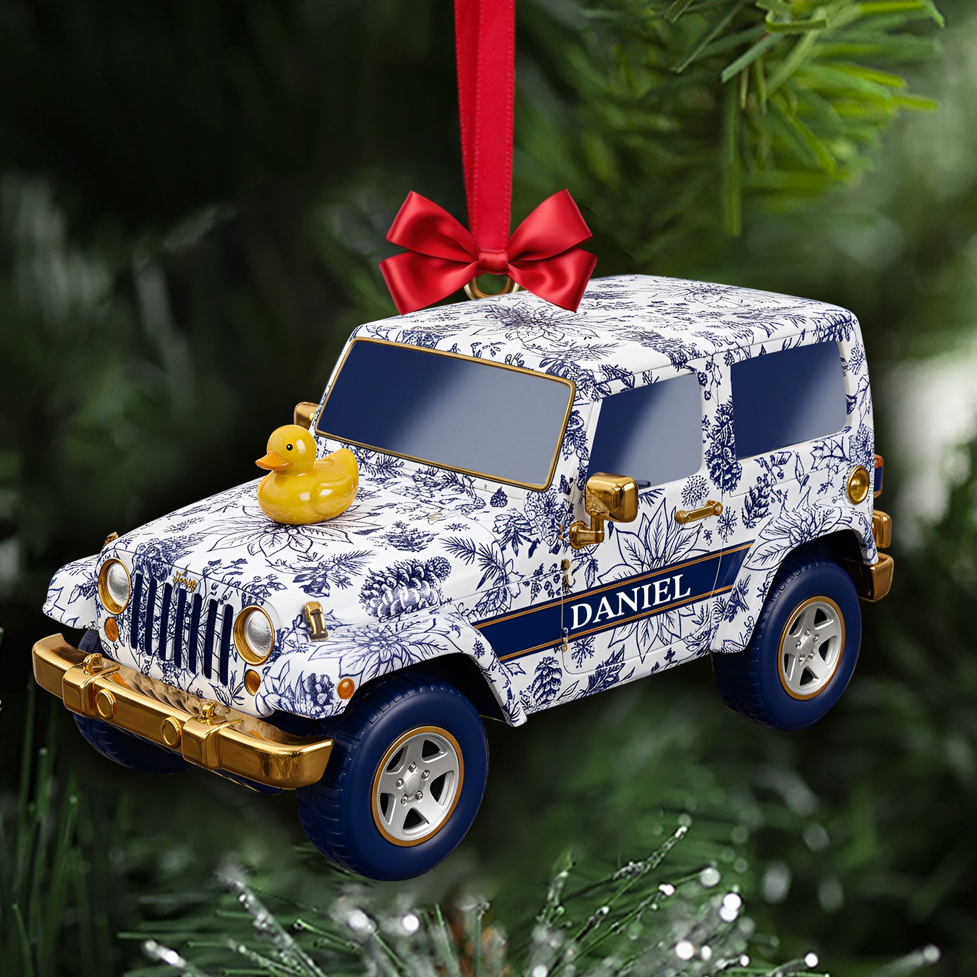 “Adventure Awaits” - Personalized Off-Road Adventure Car Ornament - Custom Gift for Outdoor Enthusiasts Ornament PopCulturePrints