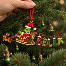 Load image into Gallery viewer, "Unwrap the Magic of Christmas!" - Personalized Mischievous Sleigh Ornament - Gift for Kids, Family, and Friends
