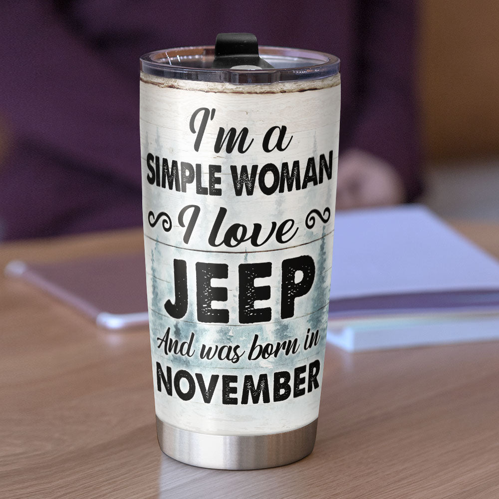 Personalized Jeepaholic Tumbler for November Born Women