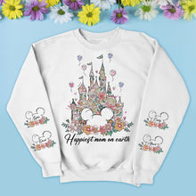Load image into Gallery viewer, “Happiest Mommy on Earth” - Magical Floral Mouse Shirt - Personalized Gifts for Mom AOP Products PopCulturePrints
