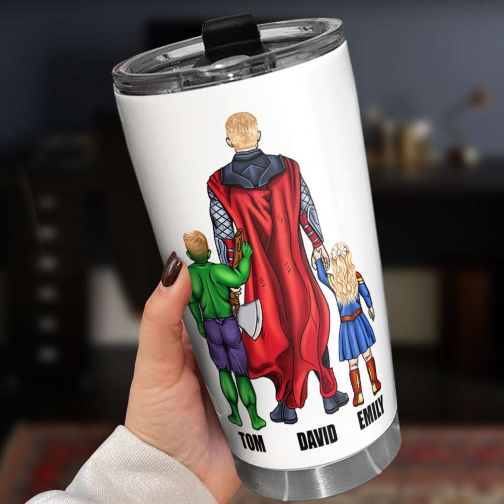 Custom Hero Dad Tumbler - Personalized Family Gift