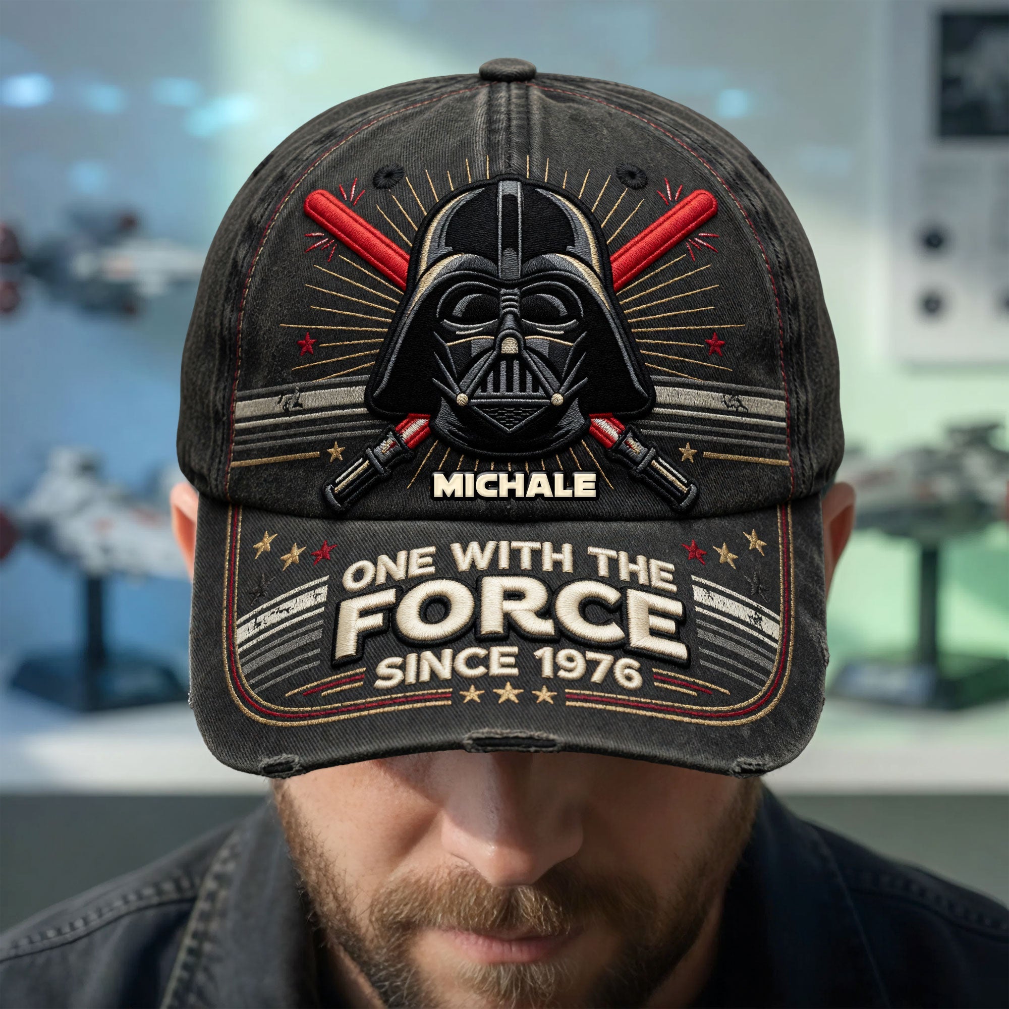 One with the Force - Vintage Space Adventure Classic Cap - Personalized Gift