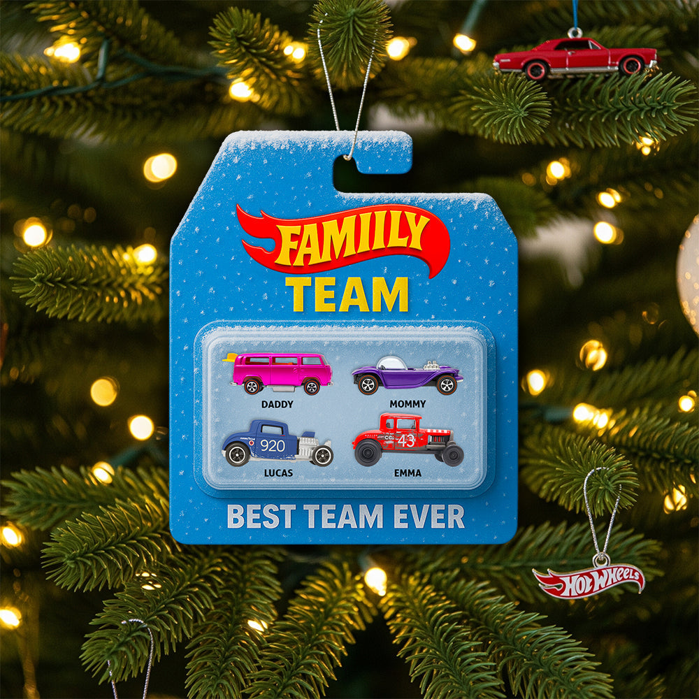 Best Team Ever - Personalized Family Racing Team Ornament for Christmas Ornament PopCulturePrints
