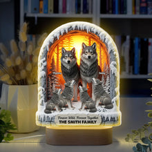 Load image into Gallery viewer, Forever Wild, Forever Together - Personalized Wolf Family LED Light Led Night Light PopCulturePrints
