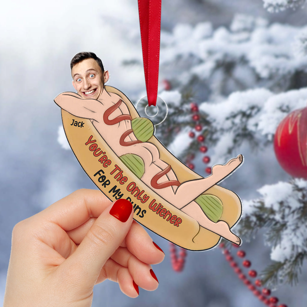 Personalized Funny Hot Dog Couple Christmas Ornament Ornament PopCulturePrints