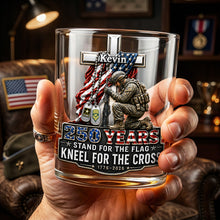 Load image into Gallery viewer, Celebrate America: 250th Anniversary Drinking Glass - A Personalized Tribute for Veterans Glass PopCulturePrints
