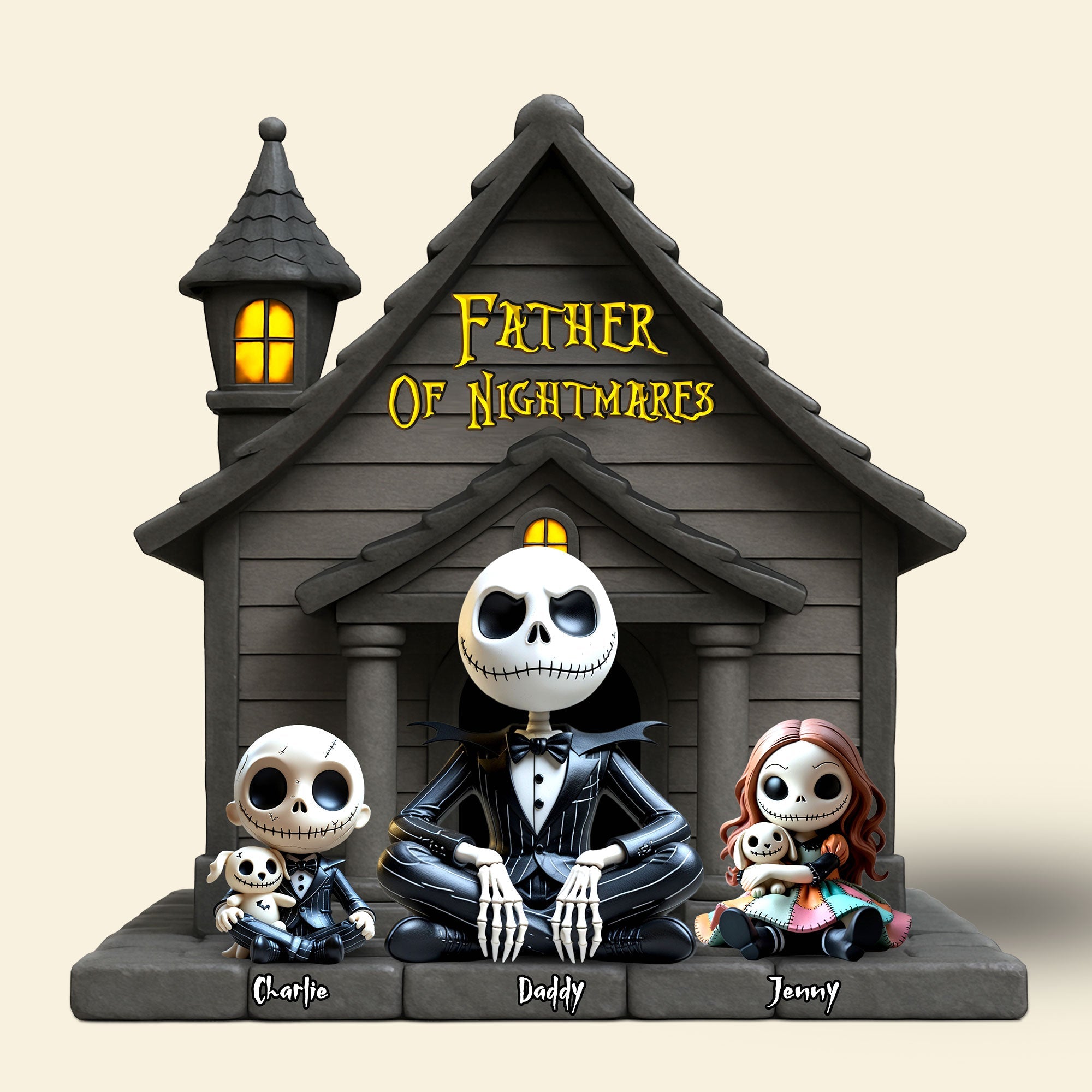 “Father of Nightmares” - Unique Personalized Dad Plaque - Custom Gift for Dads, Grandpas and More Shaped Plaques PopCulturePrints