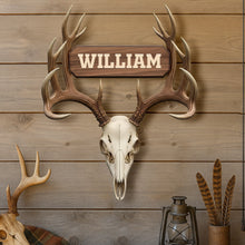 Load image into Gallery viewer, Personalized Deer Head Sculpture - Unique Wood Sign for Hunting Enthusiasts Wood Sign PopCulturePrints
