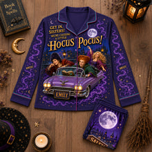 Load image into Gallery viewer, Get in, Sisters! Witchy Night In Pajama Set - Personalized Gift for Halloween Lovers Pajama Set PopCulturePrints
