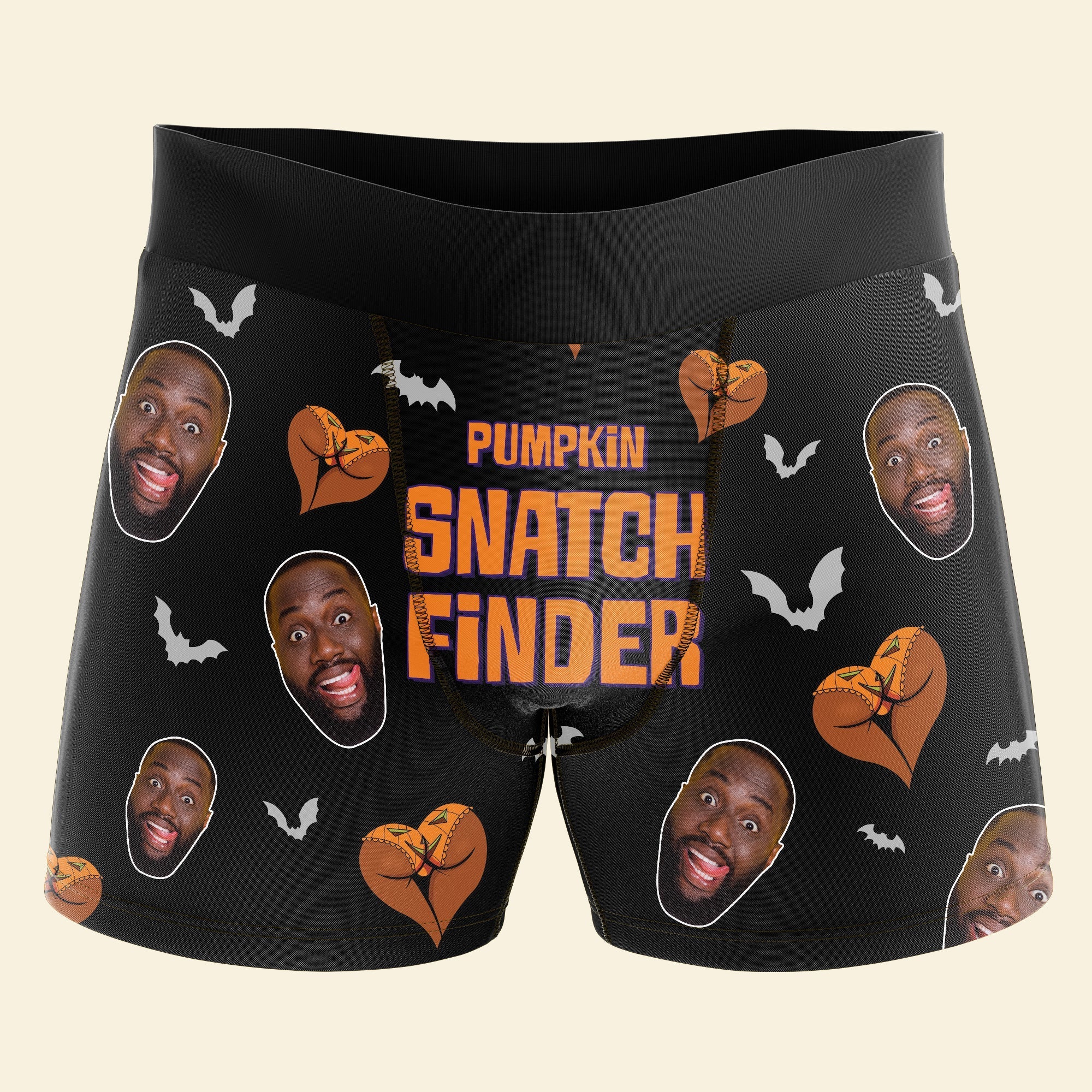 Custom Halloween Couple Boxer Briefs - Big Broom Rider & Pumpkin Snatch Finder