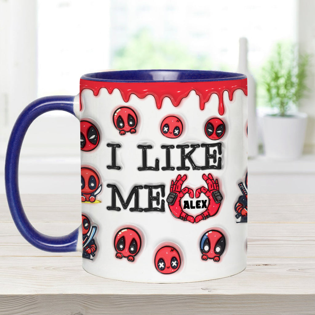 Personalized Deadpool 'I Like Me' Accent Mug