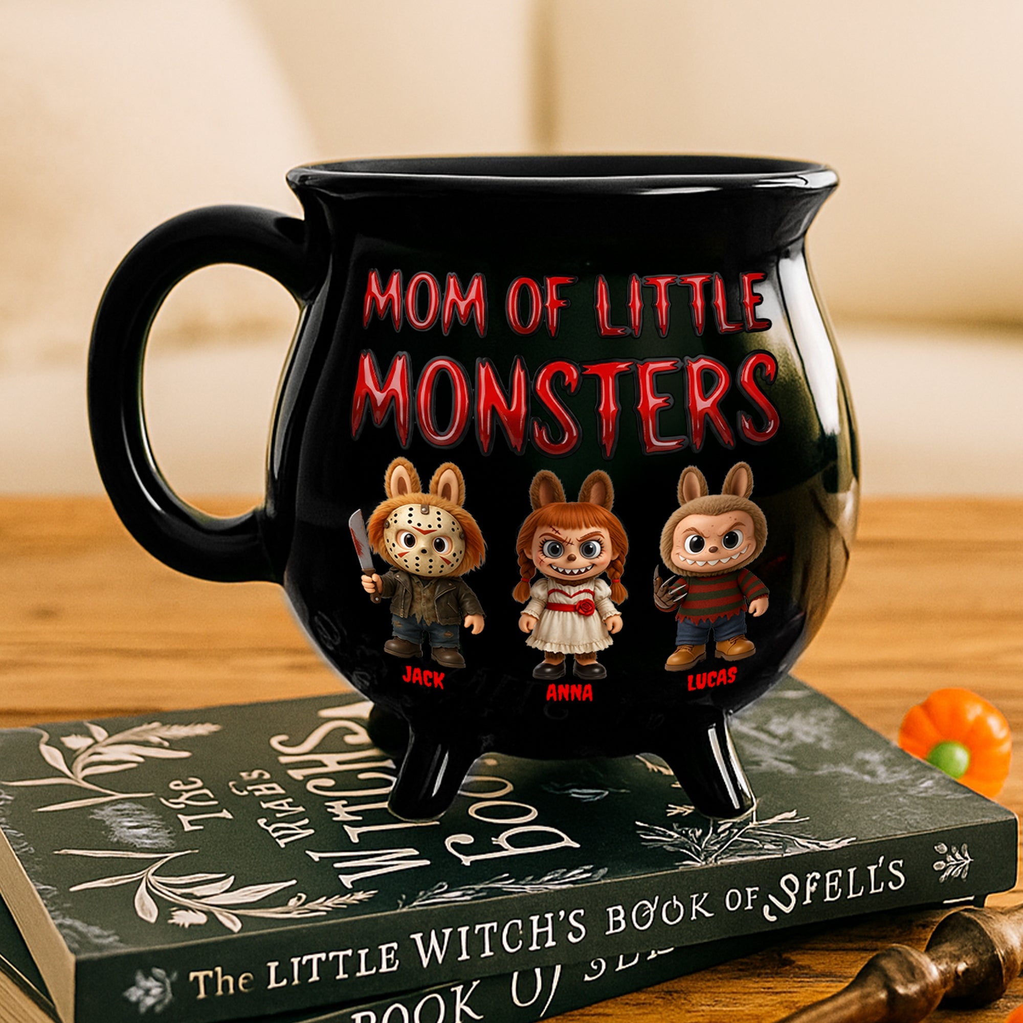Mom Of Little Monsters: A Personalized Gift for Halloween - Custom Cauldron Mug Cauldron Mug PopCulturePrints