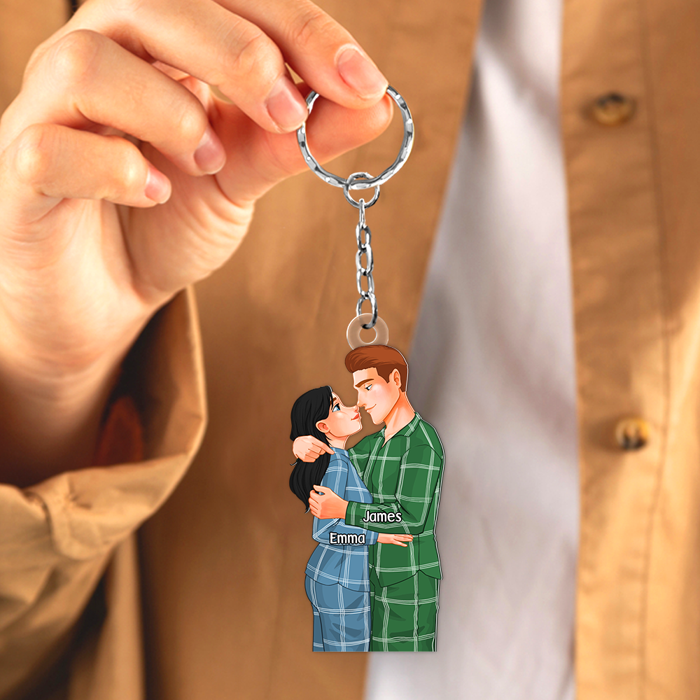 Personalized Romantic Couple Keychain - Customizable Gift for Loved Ones Keychains PopCulturePrints