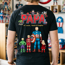 Load image into Gallery viewer, “The Best Superhero Ever” - Heroic Dad Shirt - Personalized Gift for Dads, Grandpas, and Father Figures Shirts PopCulturePrints
