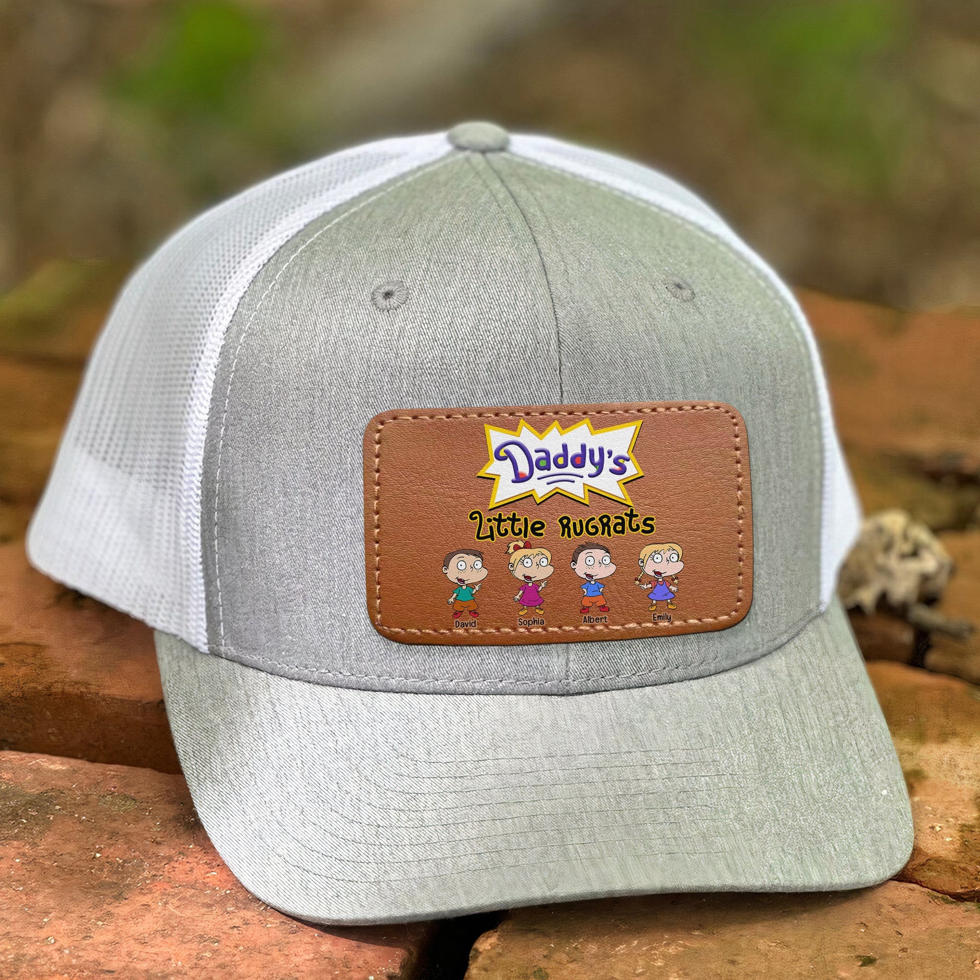 Custom Leather Patch Hat for Dad - Daddy's Little Rugrats