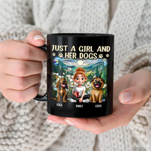 Load image into Gallery viewer, Just A Girl And Her Dog - Personalized Black Mug for Dog Lovers Mug PopCulturePrints
