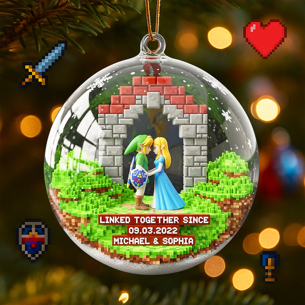 "Together in Adventure: A Personalized Fantasy Christmas Ornament" - Custom Decor for Couples Ornament PopCulturePrints