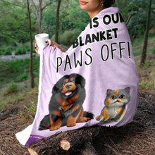Load image into Gallery viewer, This Is Mine - Paws Off! Personalized Fleece Blanket for Dog and Cat Lovers Fleece Blanket PopCulturePrints
