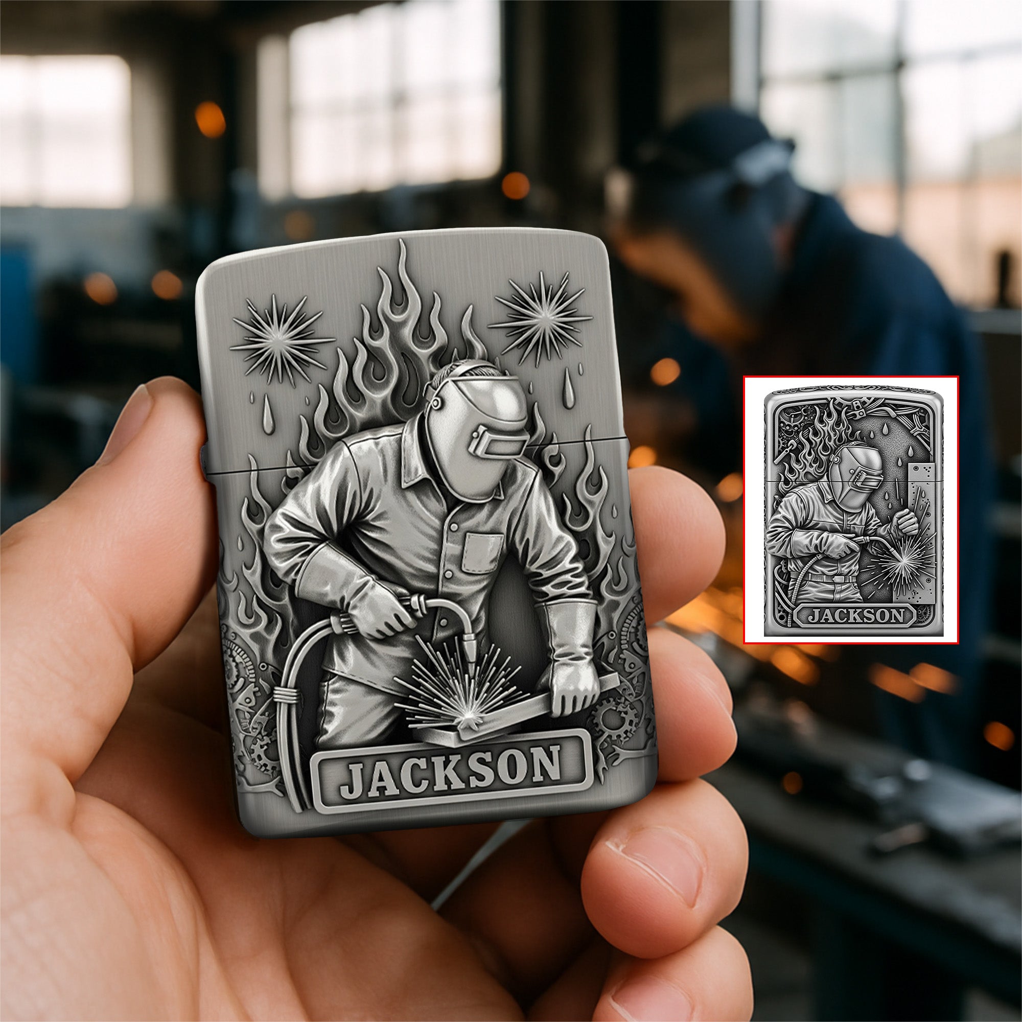 Weld with Passion: Personalized Welder Lighter - Custom Gift for Welders and Metal Enthusiasts Lighter PopCulturePrints