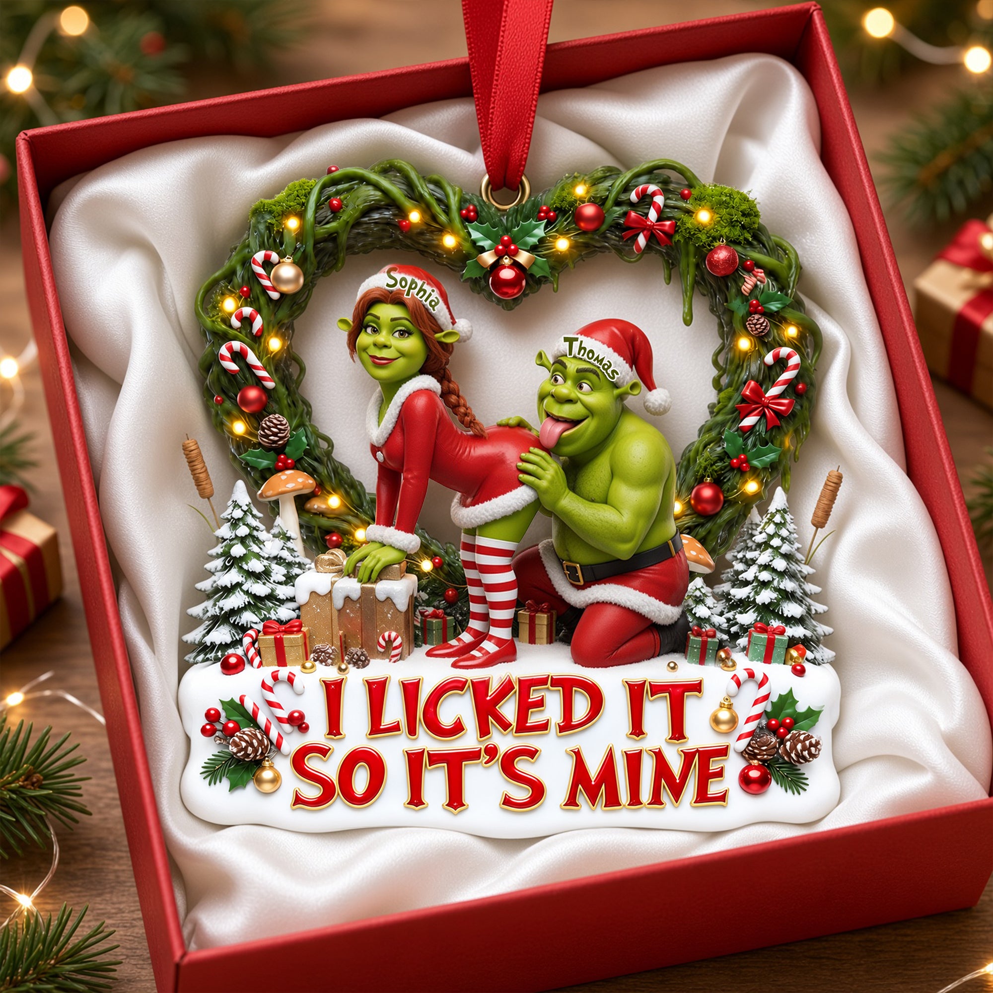 I Licked It So It's Mine - Playful Couple Acrylic Ornament Ornament PopCulturePrints