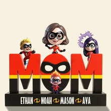 Load image into Gallery viewer, “A Mother’s Love is Super!” - Personalized Super Mom Acrylic Plaque - Unique Gift for Moms, Grandmas, and More Shaped Plaques PopCulturePrints
