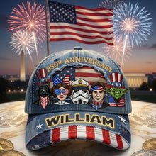 Load image into Gallery viewer, Celebrate Freedom with Style - Proud American 250th Anniversary Classic Cap - Personalized Gift for Patriots and Fans Caps PopCulturePrints
