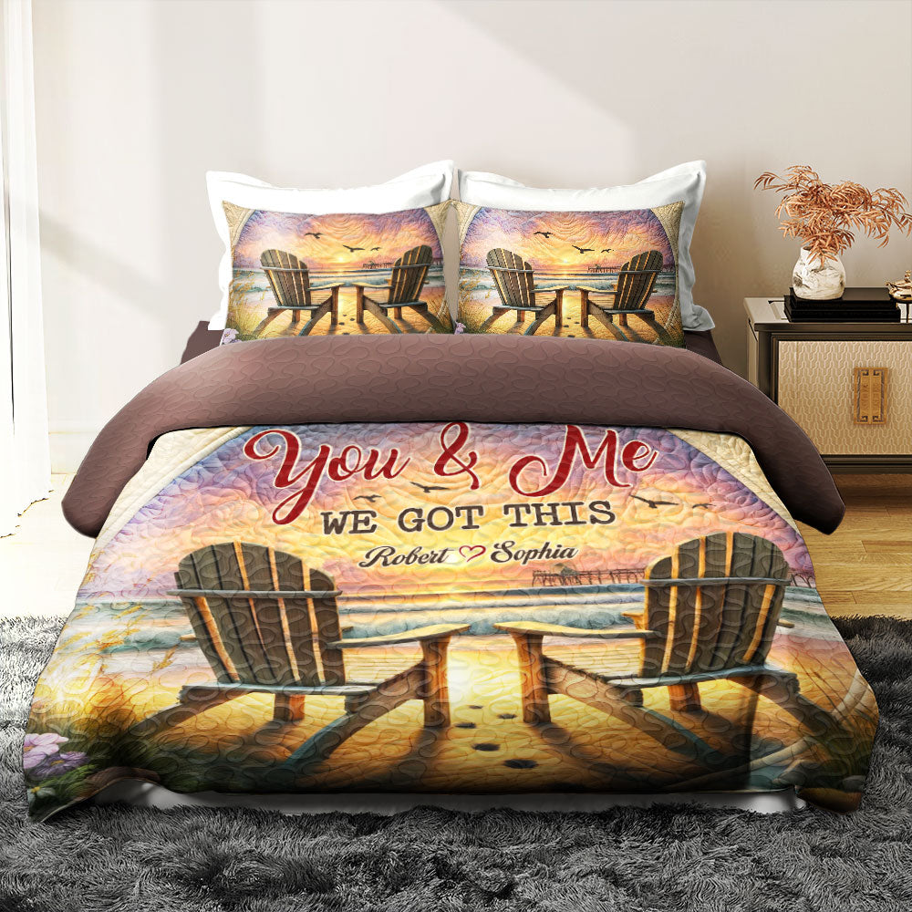 Personalized Couple Quilt Bedding Set - Love & Togetherness Blanket PopCulturePrints