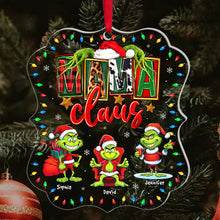 Load image into Gallery viewer, Personalized Mama Claus Ornament with Cartoon Characters Ornament PopCulturePrints

