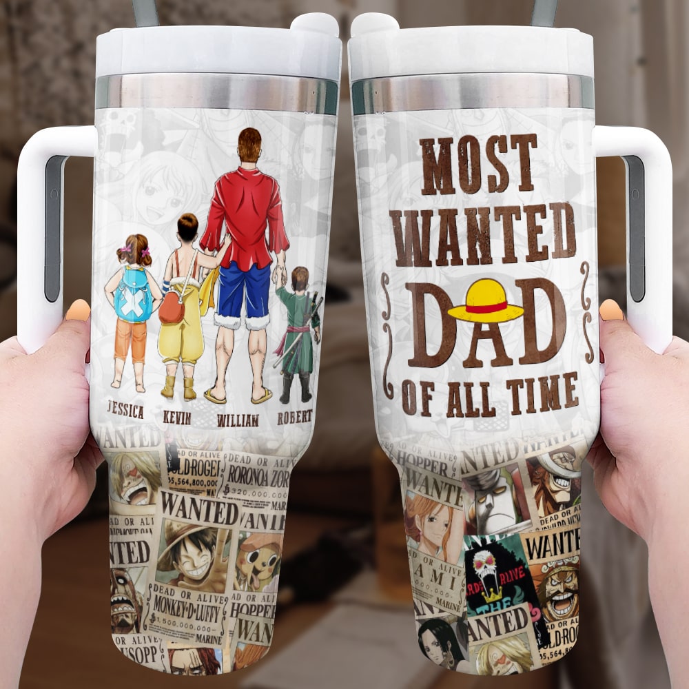 Most Wanted Dad Personalized Anime Tumbler - Perfect Father's Day Gift Tumbler Cup PopCulturePrints