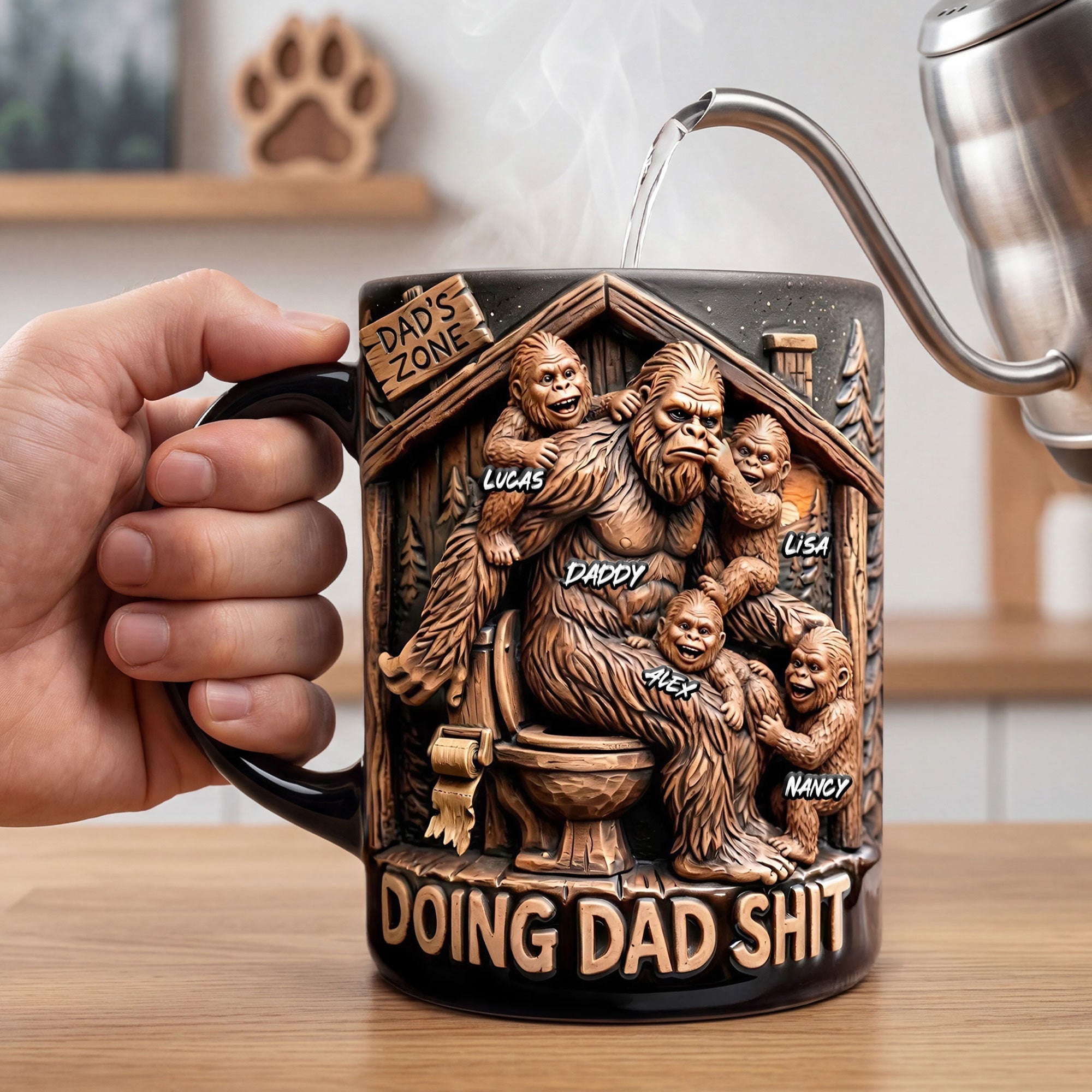 "Celebrate Dad's Rare Personal Space: A Fun Magic Mug!" - Custom Gift for Dads and Grandpas Coffee Mug PopCulturePrints