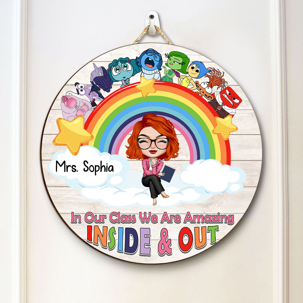 Personalized Classroom Wood Sign - Amazing Inside & Out Wood Sign PopCulturePrints
