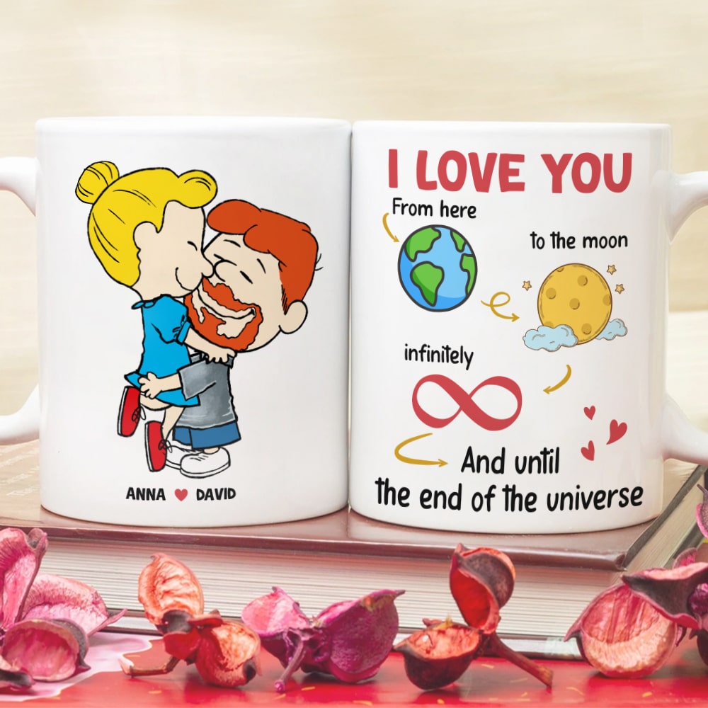 Personalized Couple Coffee Mug - Love You Until The End Of The Universe Coffee Mug PopCulturePrints