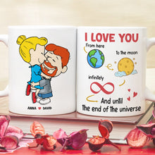 Load image into Gallery viewer, Personalized Couple Coffee Mug - Love You Until The End Of The Universe Coffee Mug PopCulturePrints
