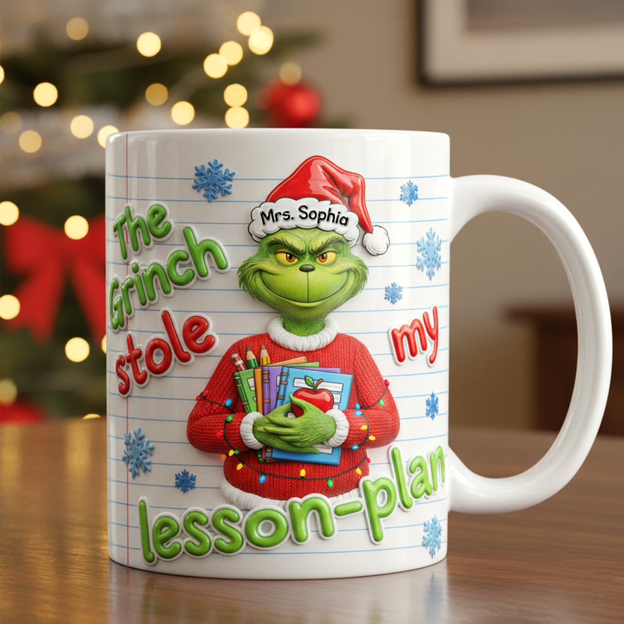 The Grinch Stole My Lesson Plan - Personalized Teacher Coffee Mug Coffee Mug PopCulturePrints