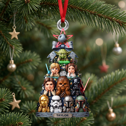 “Celebrate the Galaxy!” - Lovely Deep Space Acrylic Ornament, Personalized for All Star Wars Fans Ornament PopCulturePrints