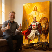 Load image into Gallery viewer, “Courage and Faith” - The Knights Templar Canvas Print - Personalize Your Gift for Christian Believers Poster &amp; Canvas PopCulturePrints
