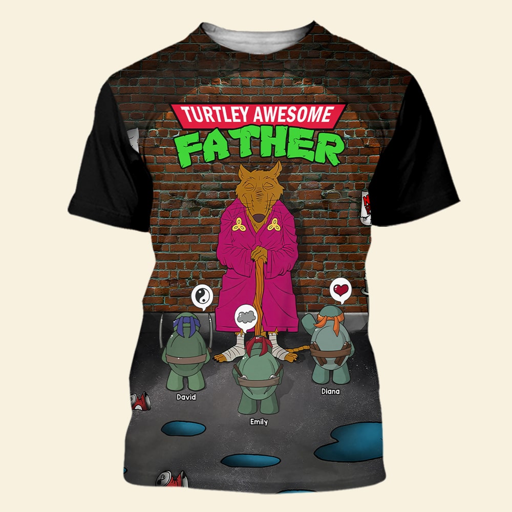 Turtley Awesome Personalized Dad Shirt